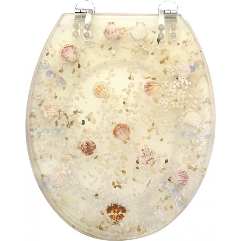 Κάλυμμα Λεκάνης W.C Διακοσμητικό Κοχύλια Μεταλλικά στηρίγματα Elvit 095