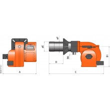 Καυστήρας διβάθμιος Baltur TBG 45P + MB 412 Αερίου 450kW