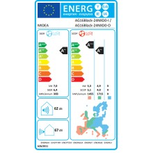 Midea Black Crystal AG16Black-24NXD0-I / 24NXD0-O Κλιματιστικό Inverter 24000 BTU A++/A++ με Ιονιστή και WiFi
