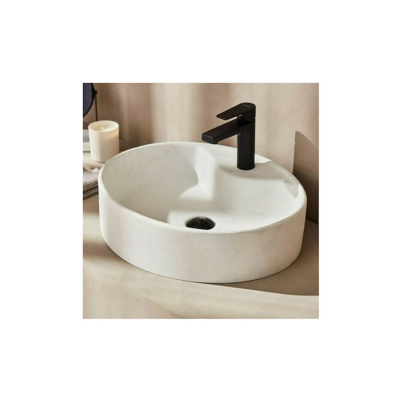 Tema Fontana Επικαθήμενος Νιπτήρας Πέτρινος 52x42cm Λευκός Tema Fontana Επικαθήμενος Νιπτήρας Πέτρινος 52x42cm Λευκός