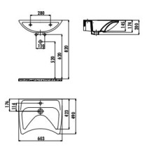 ΑΜΕΑ νιπτηρας CREAVIT 60χ49cm (BD060)